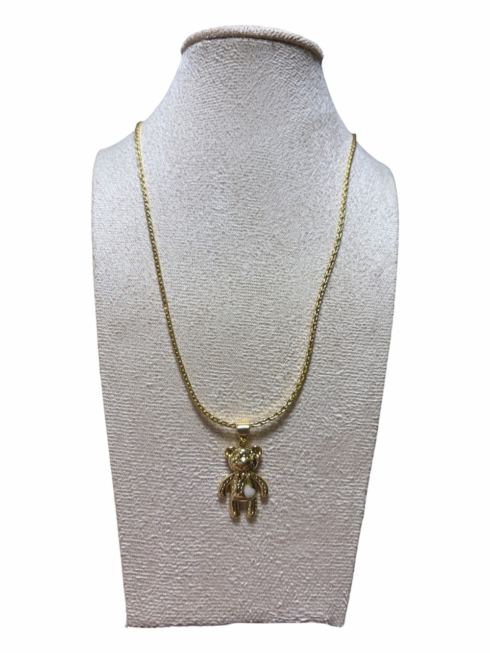 Gold Plated Teddy Bear Pendant Necklace - Women Jewelry